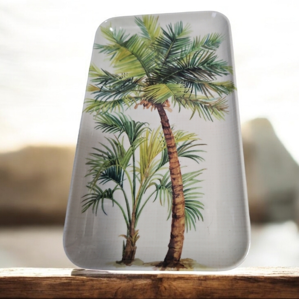 Coastal Home Decortive Plate NWT Style Palm Tree